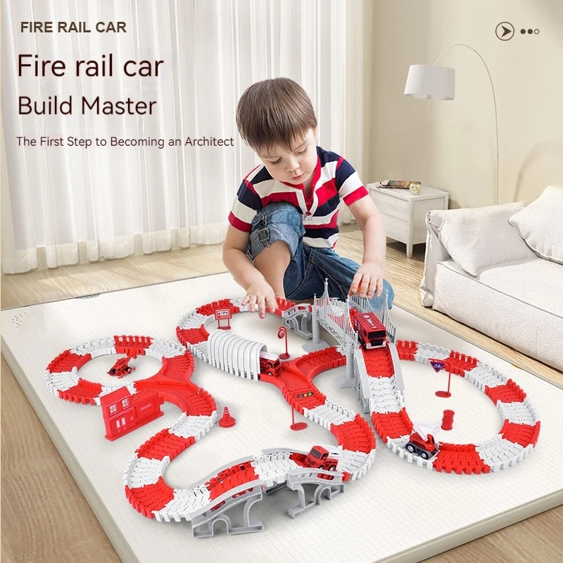 Kids Toys Supplier - Brandweerwagen Spoor Assembleren Auto Techniek Minin