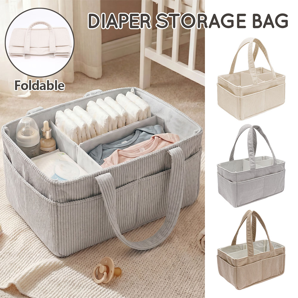 Kids Toys New Born - Draagbare luiersorganizer van zacht corduroy met