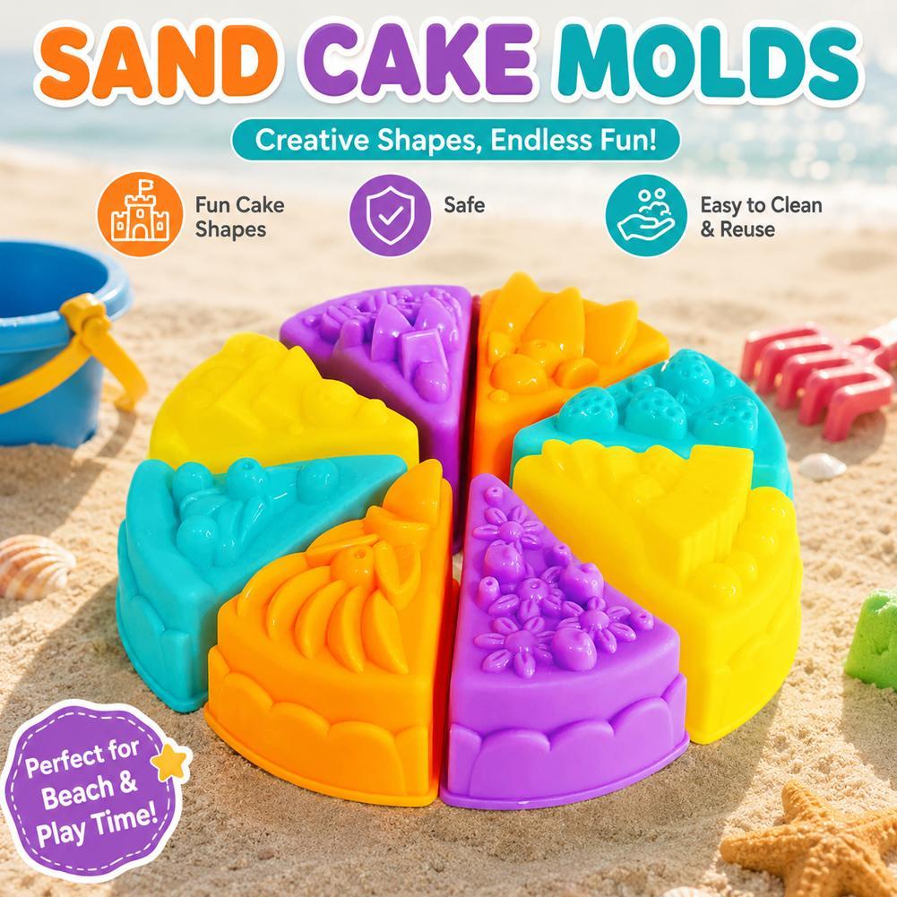 Kinetic Sand Mold - Taartvormige zandvormenset, draagbaar strandzandbak voor kinderen,
