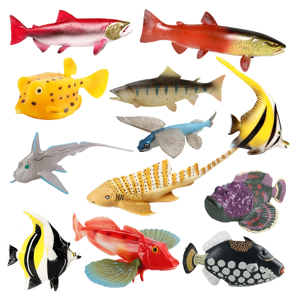 Kids Toys Reviews - Marine speelgoeddieren figuren zwaardvis zeilvis zalmhaai