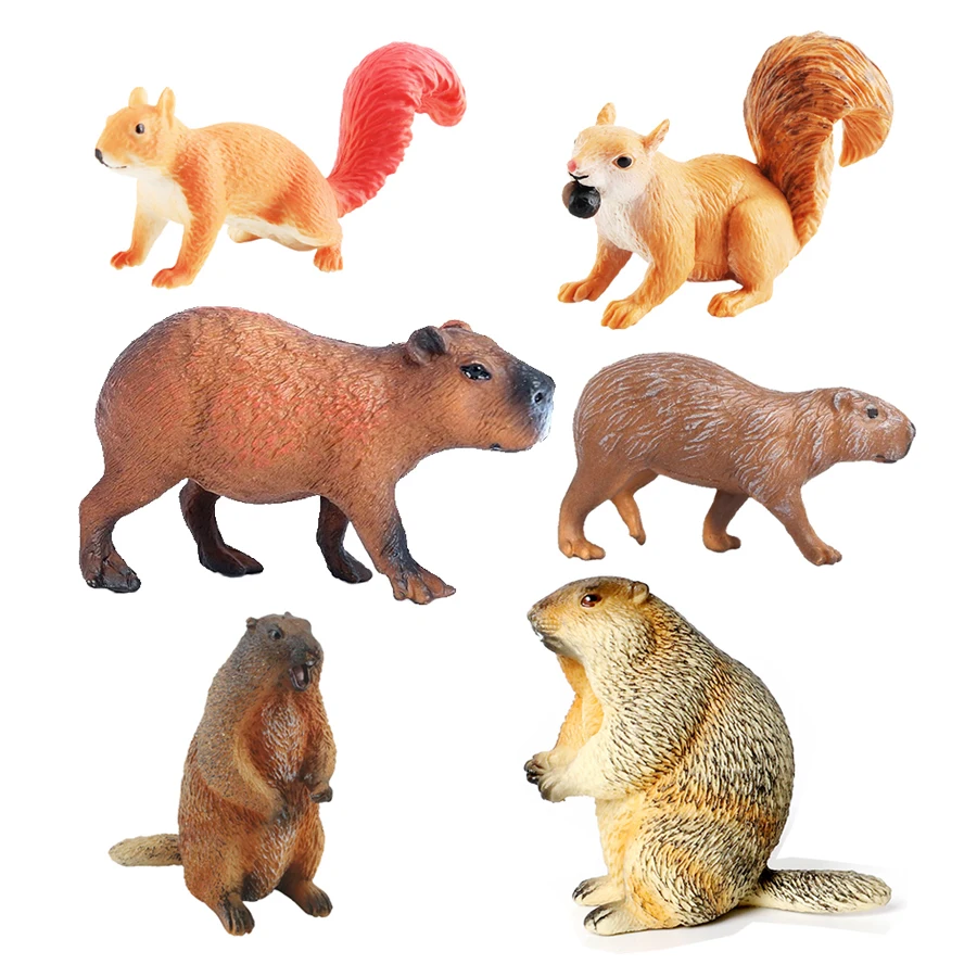Kids Toys Reviews - Capibara Capibara's Eekhoorn Marmot Plastic Dierenbeeldjes