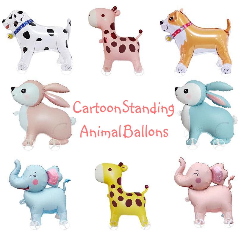 Kids Yard Toys - Cartoon staande dierenballonnen met wielen, kinderspeelgoed,