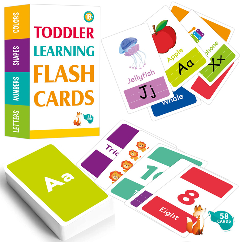 Educational Flash Card - 58 stuks flitskaarten 26 alfabet Engelse