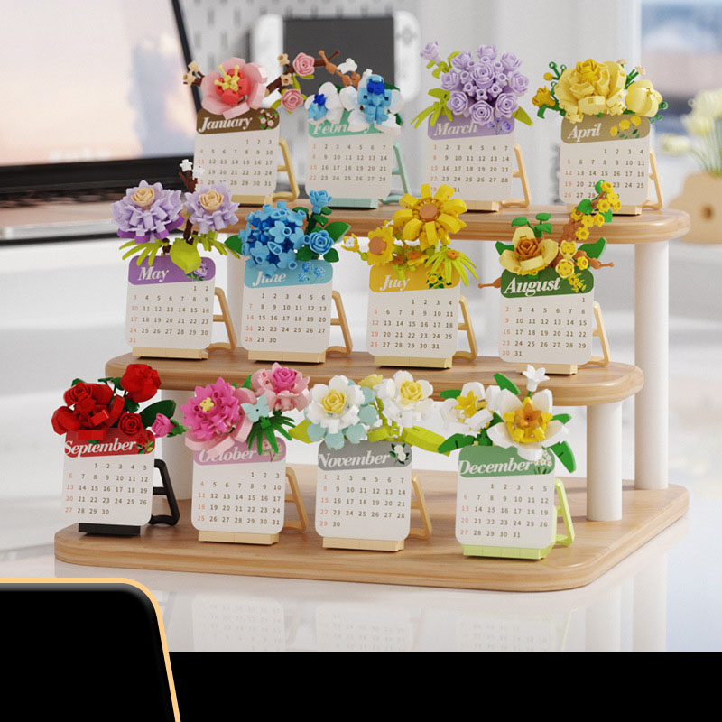 Kids Toys Blocks - 2026 Bouwstenen voor vetplanten, 3D-puzzelkalender -