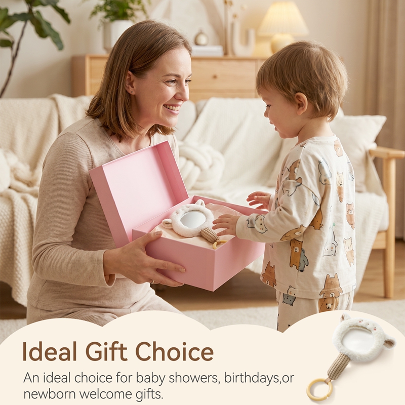 Kids Toys New Born - Cadeaus voor pasgeborenen: Pluche konijntje, handspiegel,