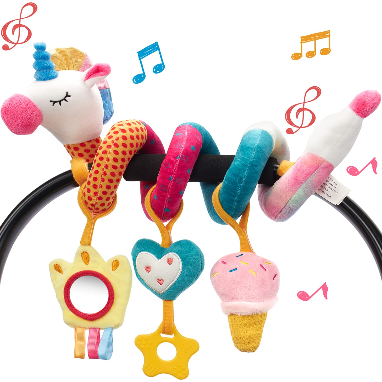 Kids Toys New Born - Autostoel Speelgoed voor Baby's Rammelaar Spiegel