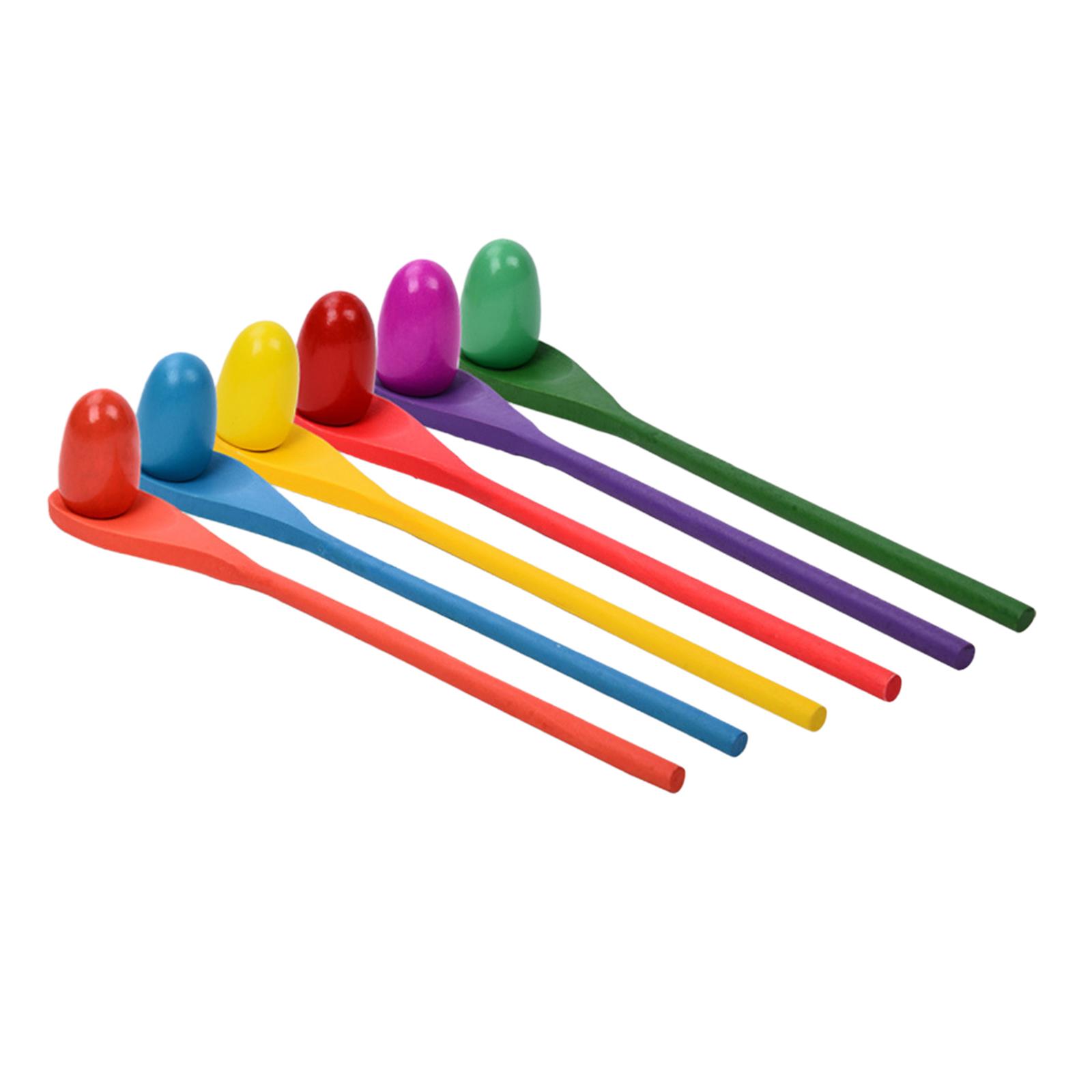 Kids Yard Toys - 6 stuks Eierlepel Racespel Hand-oogcoördinatie Voorschools